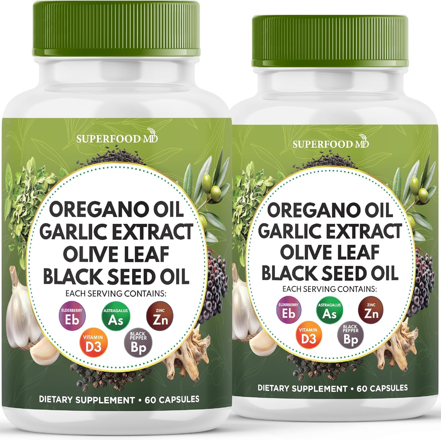 WITFY Superfood MD Oregano Oil 60 capsules front view for immune defense