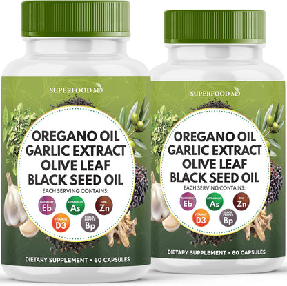 WITFY Superfood MD Oregano Oil 60 capsules front view for immune defense