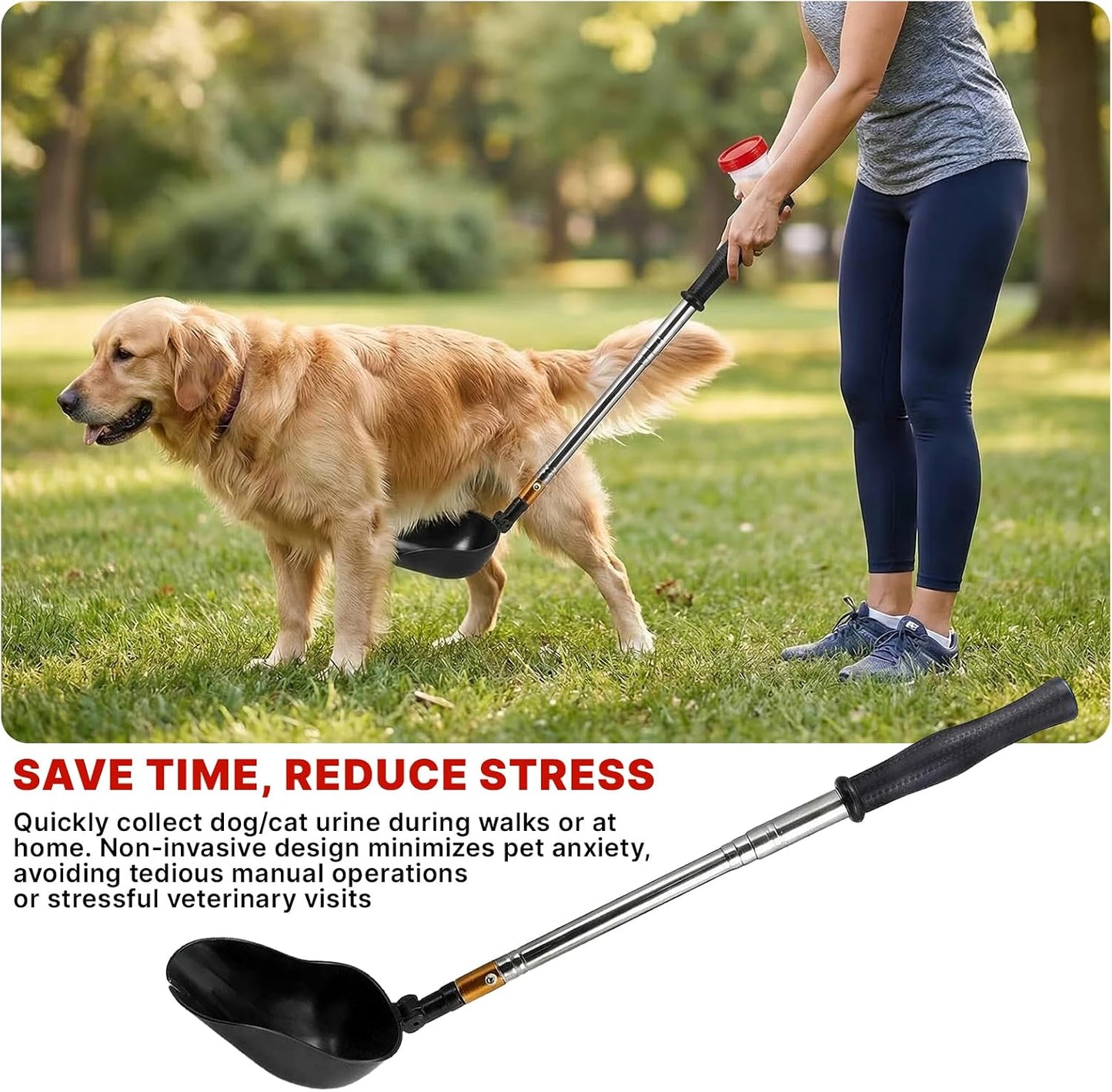 Paidiem pet urine catcher kit with interchangeable spoon heads for cats and dogs.