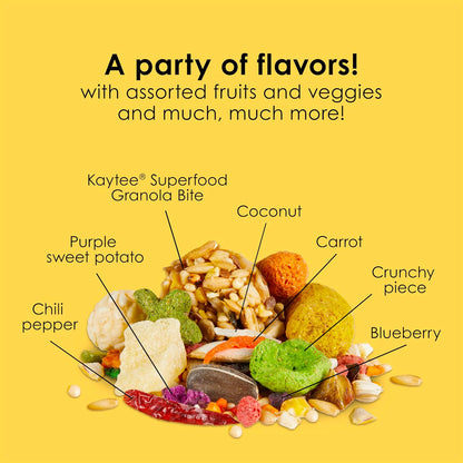 Texture and variety of ingredients in Kaytee Fiesta blend