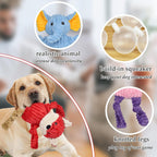 LECHONG squeaky puppy chew toys bundle with reinforced stitching