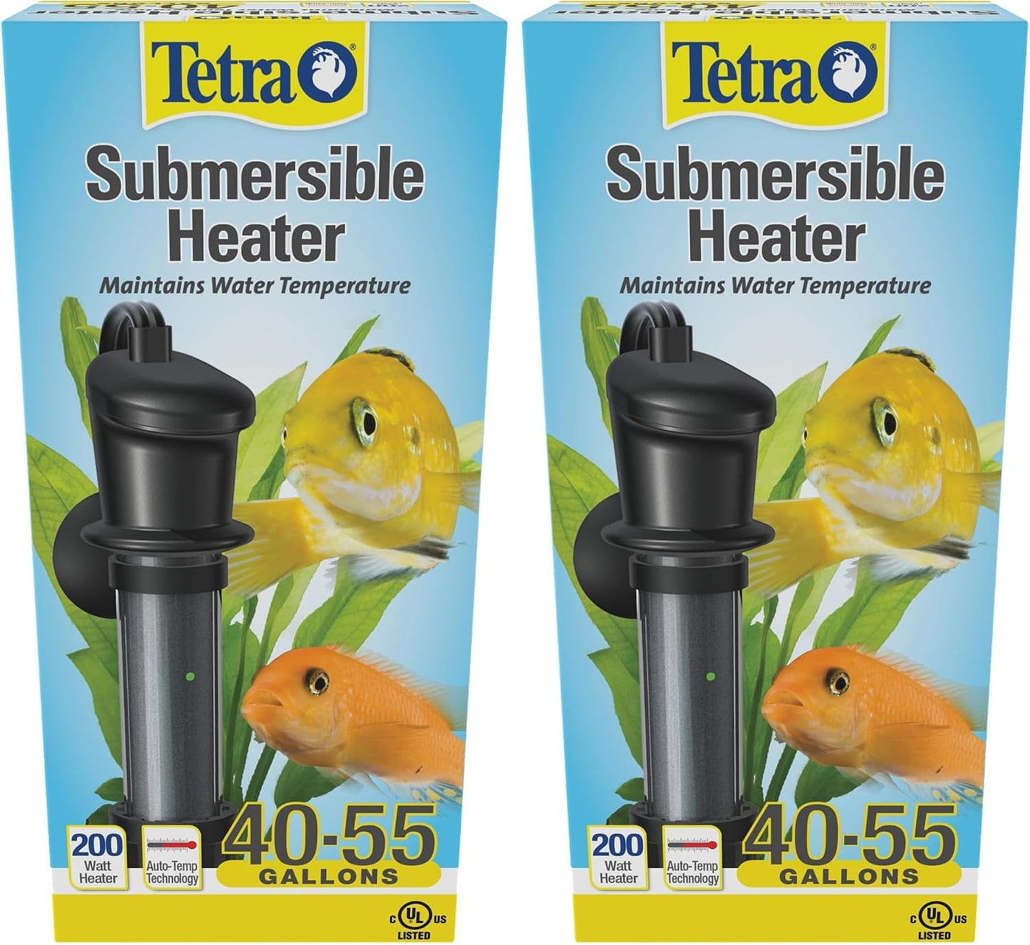 Tetra submersible heater installed in tropical fish tank