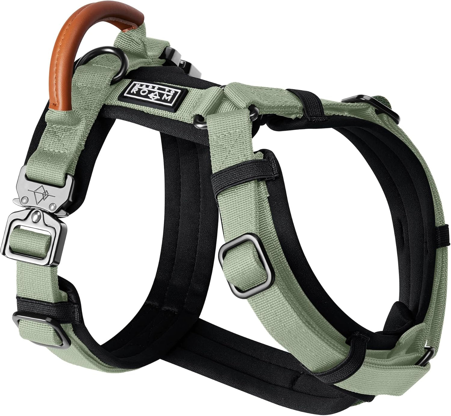 MADE TO ROAM Premium Explorer Harness - Y-Shaped Dog Harness with Adjustable Durable Nylon, Soft Padding, Metal Buckles and Leather Handle for Small, Medium, Large Dogs (Vermont Weekends, Size 4) - Image 10