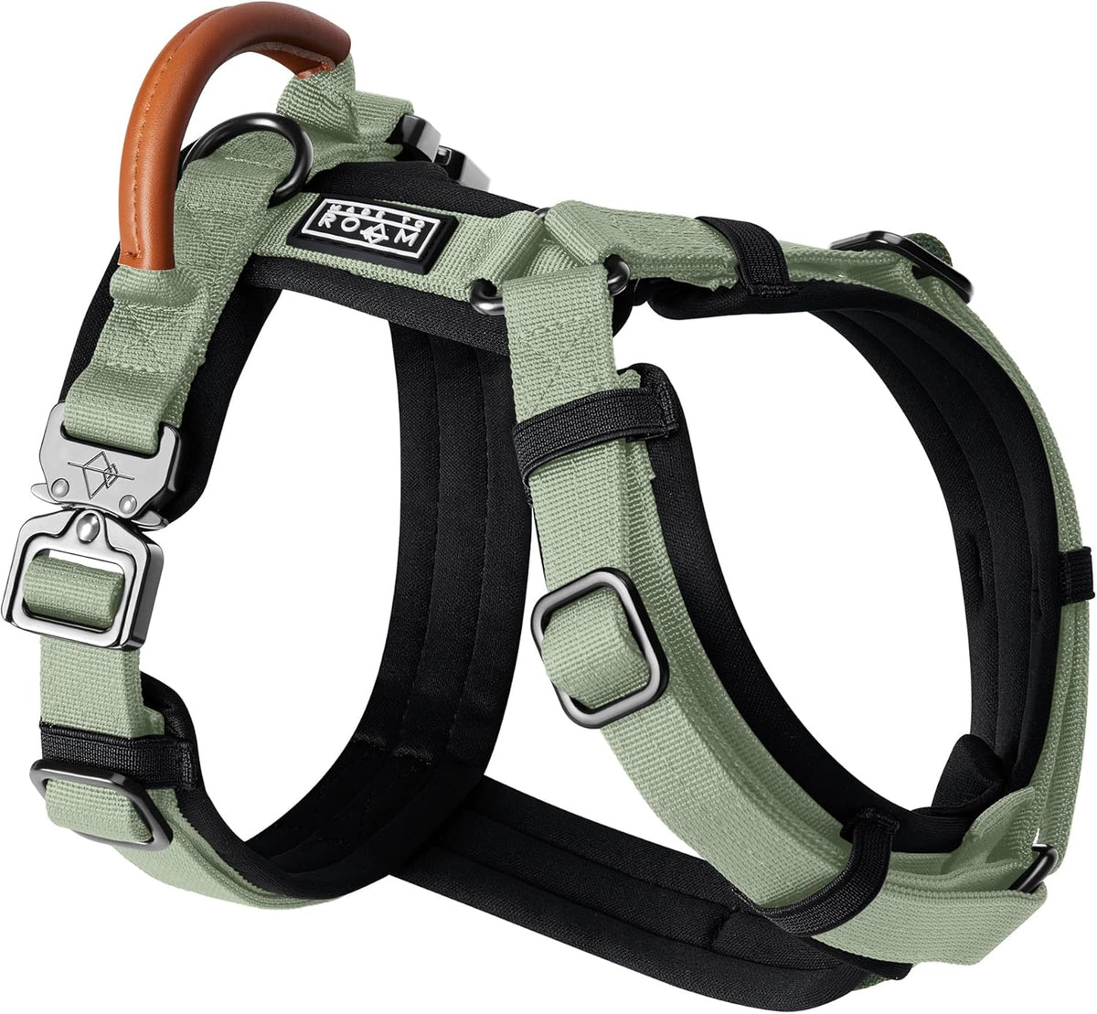 MADE TO ROAM Premium Explorer Harness - Y-Shaped Dog Harness with Adjustable Durable Nylon, Soft Padding, Metal Buckles and Leather Handle for Small, Medium, Large Dogs (Vermont Weekends, Size 4) - Image 10