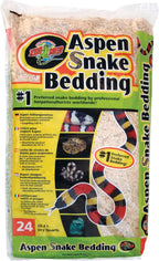 Zoo Med aspen snake bedding retail packaging back label