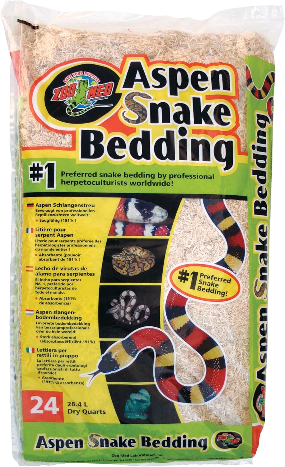 Zoo Med professional choice snake substrate bag demonstrating easy clean functionality