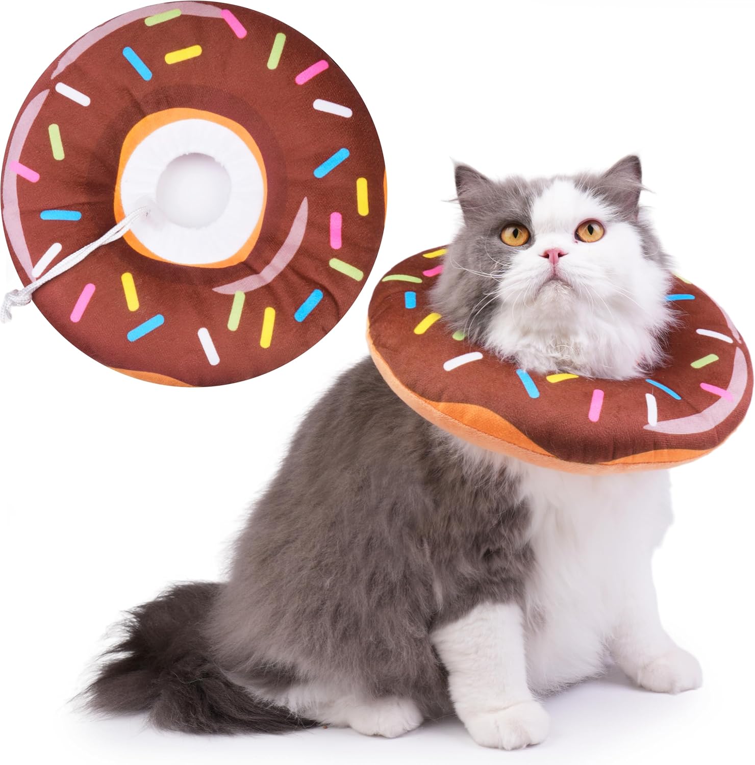Hpetppy Cat Cone Collar Soft, Cat Recovery Collar for Wound Healing Cute Donut Adjustable Kitten Cones to Stop Licking Comfortable Lightweight Neck Elizabethan Collars for Kittens After Surgery - Image 12