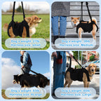 Shinylin Dog Carry Sling Emergency Backpack Pet Legs Support and Rehabilitation Dog Lift Harness Adjustable Lifting Straps Carrier for Senior Dogs Joint Injuries, Arthritis, Hiking, Skiing, Black(L) - Image 2