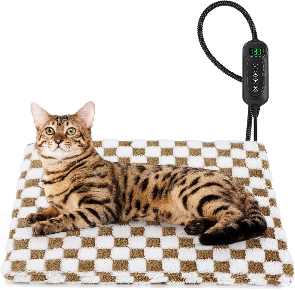 MIXJOY Heated Cat Bed, 11 Adjustable Temperature Cat Heating Pad Indoor with Timer, Pet Heating Pads for Cats Dogs, Electric Dog Heating Pad with Washable Cover, Heated Pet bed-18''x16'', Small - Image 11