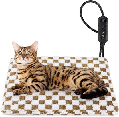 MIXJOY Heated Cat Bed, 11 Adjustable Temperature Cat Heating Pad Indoor with Timer, Pet Heating Pads for Cats Dogs, Electric Dog Heating Pad with Washable Cover, Heated Pet bed-18''x16'', Small - Image 11