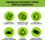 Compressed coconut fiber brick for tropical reptile habitats