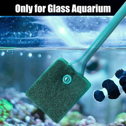 Aquaneat aquarium scrubber tool illustrating the integrated hanging hole for convenient storage.