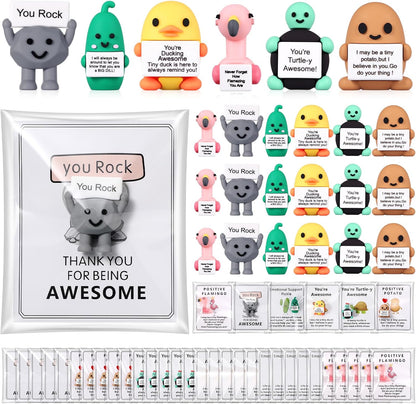 Gejoy twenty-four sets positive mini figures front view showcasing potato and pickle characters