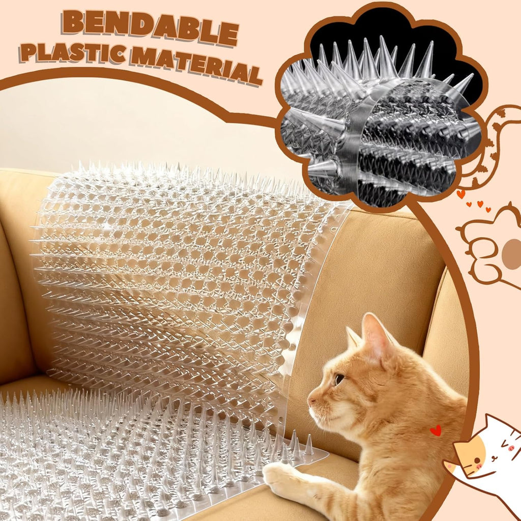Outdoor garden application of cat spike mat