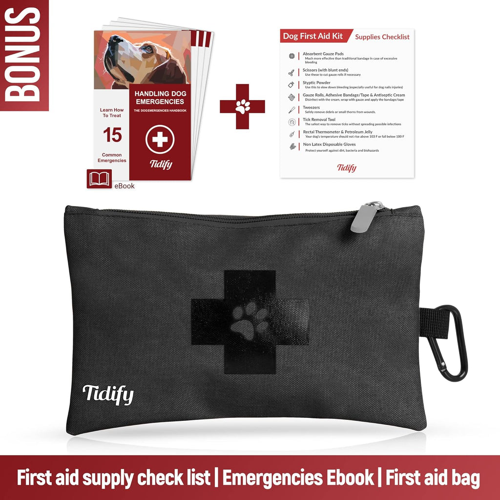 Tidify dog travel bag first aid kit pouch and accessories