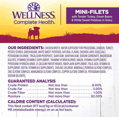Premium imported USA pet food Wellness Signature Selects mini filets tray setup