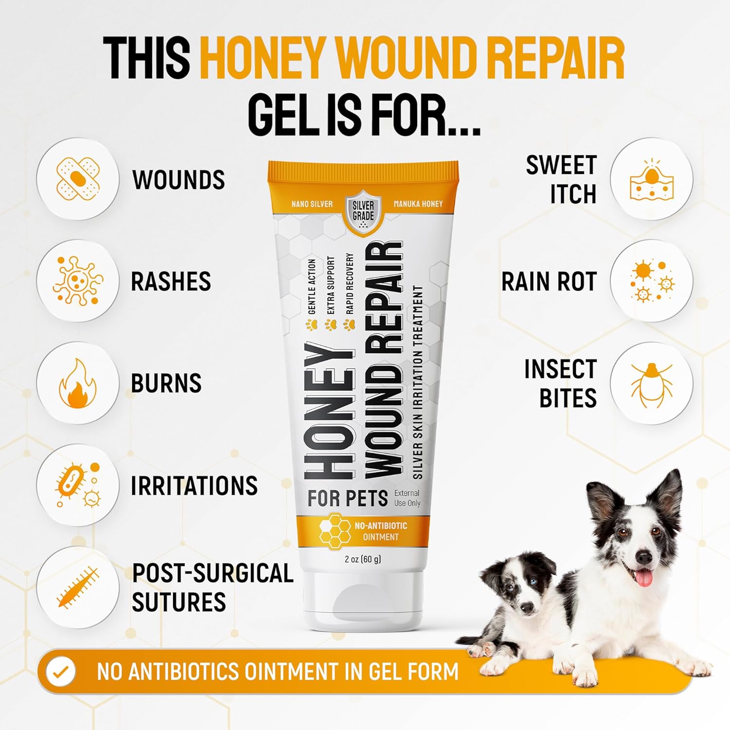 Silver Grade manuka honey and colloidal silver pet ointment