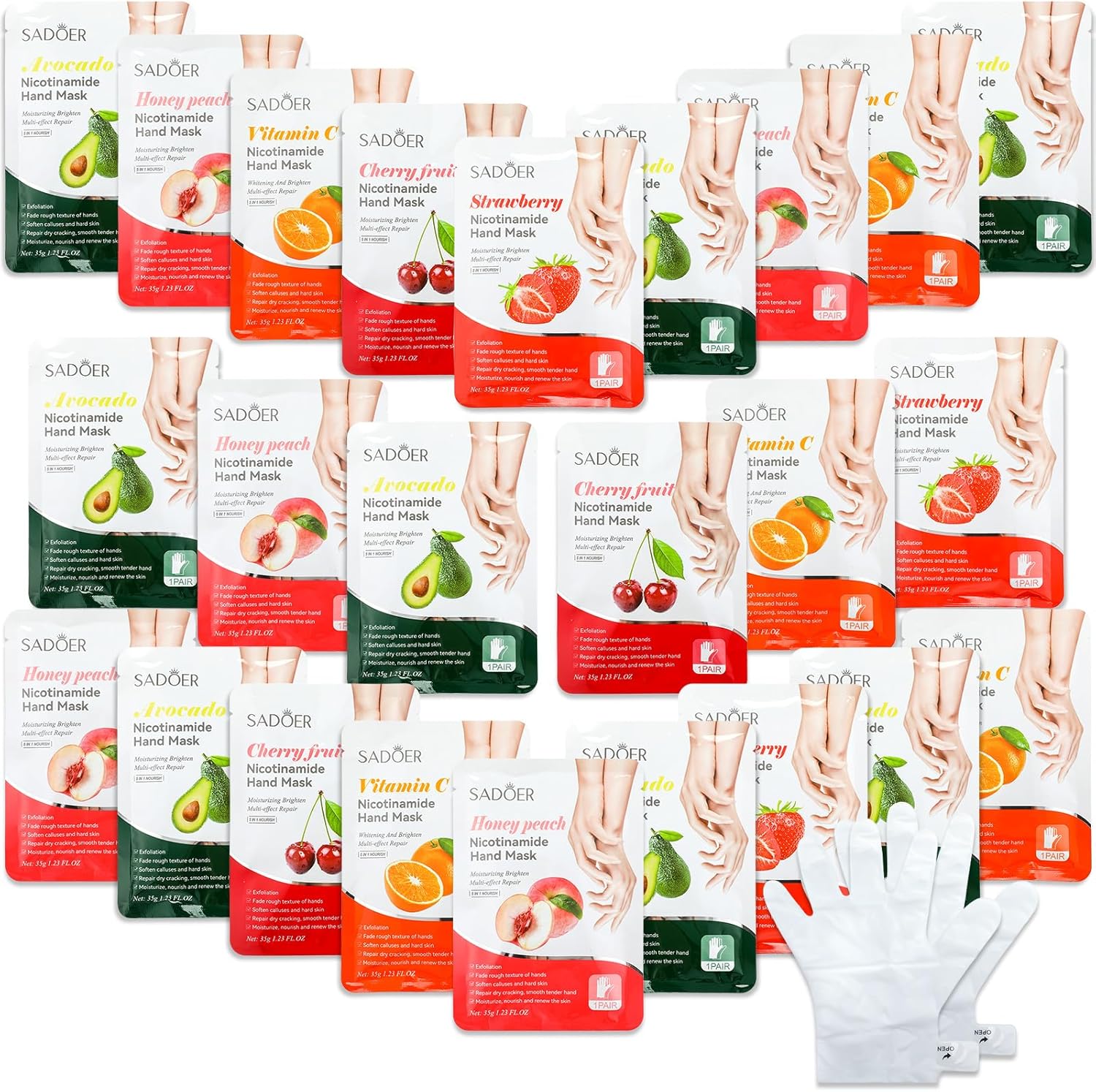 Swiffen Fruits Beauty Hand Mask 48 pieces set front view