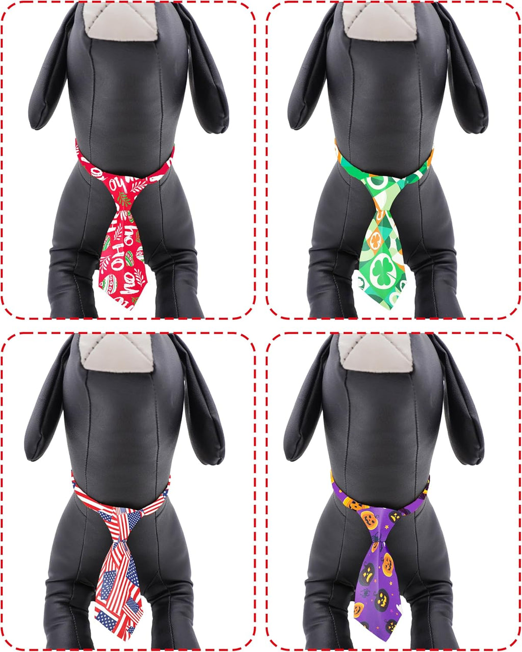 Soft polyester holiday pet necktie collection for small dogs wedding party attire