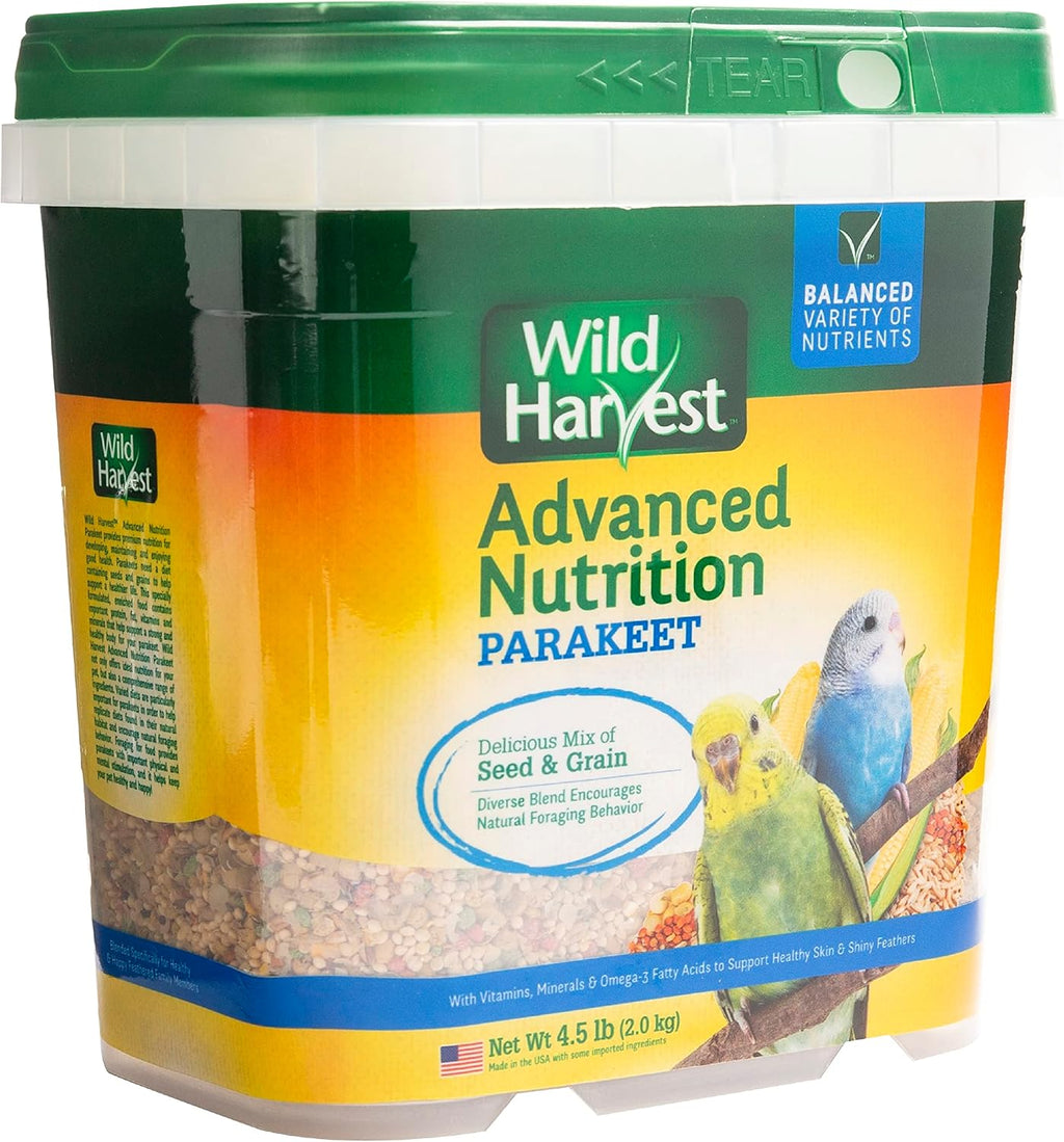 Nutritional label of Wild Harvest bird food showing ingredients list
