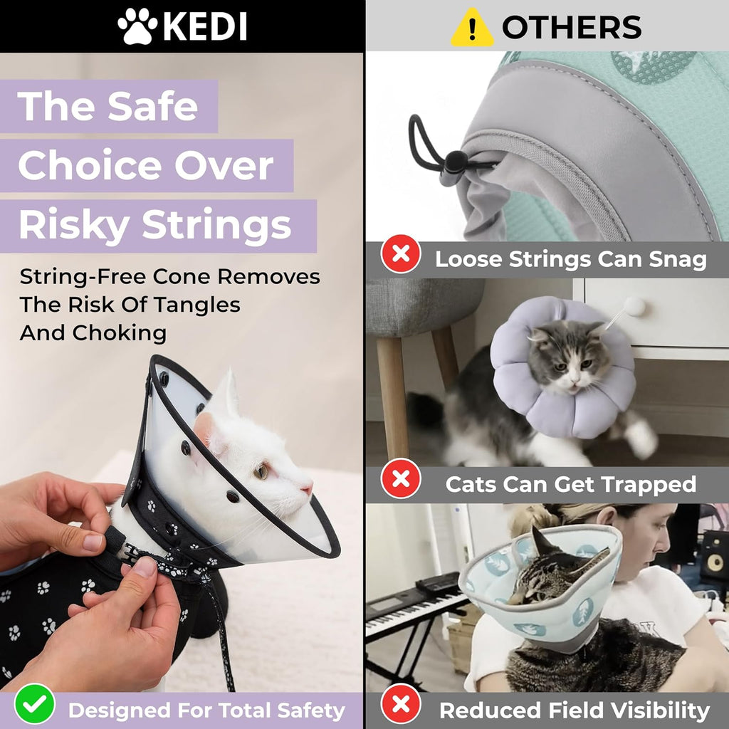 Kedi Cats Solutions cat recovery vest in black with white paws