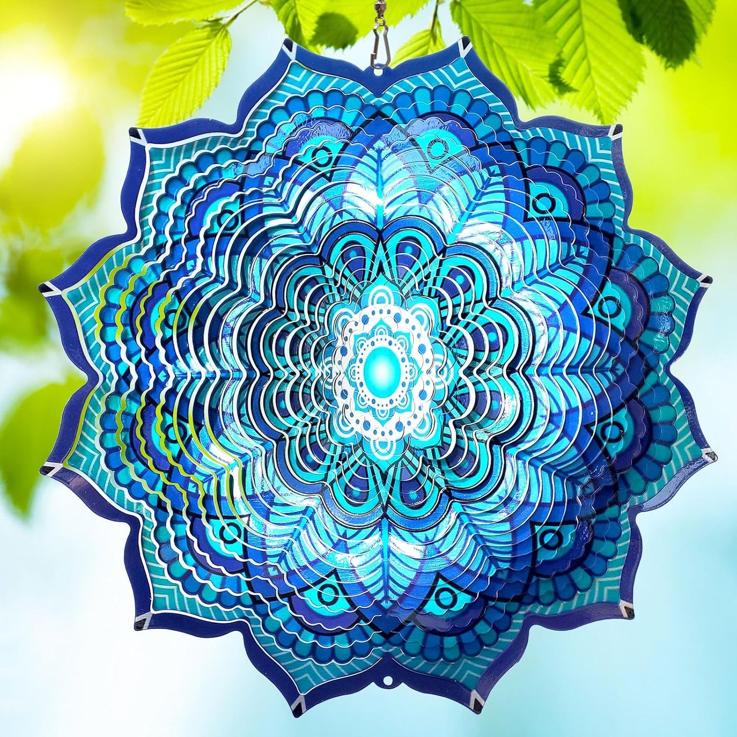 Goolyrusim 3D Mandala Wind Spinner front view