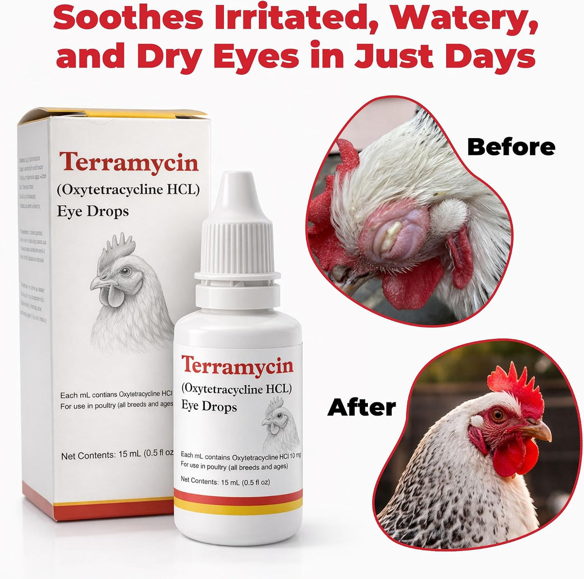 VetThera eye drops for ducks and chickens container