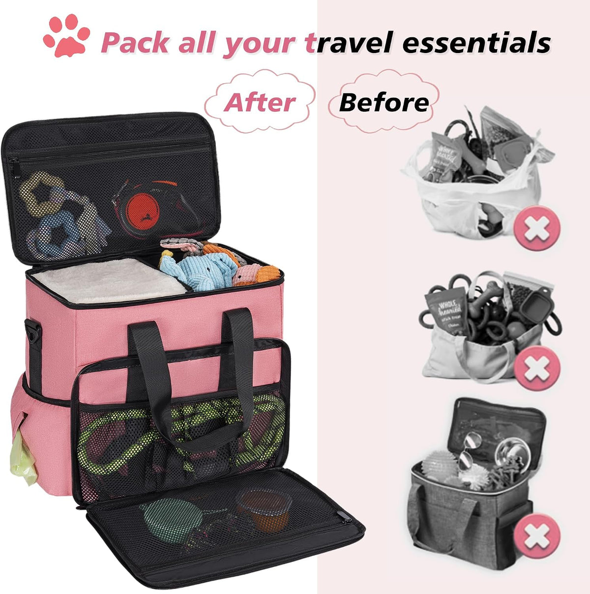 LASUK dog travel kit food storage containers close up