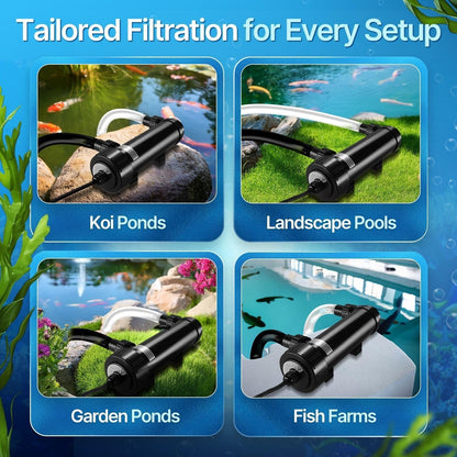 Flexzion Pond UV Lights for Outdoor Ponds - 9W Small Light, 2113-Gal Capacity, 1500L/H UV Pond Clarifier for Outdoor Ponds, Clears Water in Days (CUV-109A) - Image 9