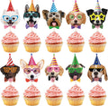 Hooqict 40 pieces dog cupcake toppers set front view