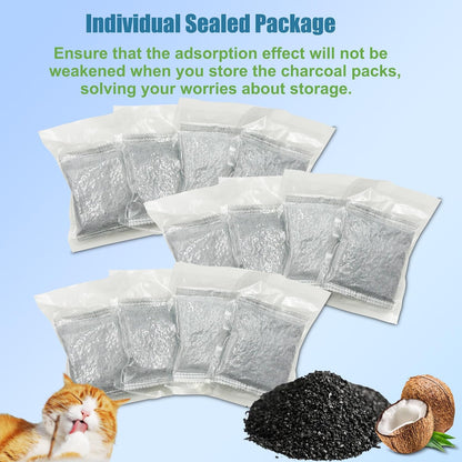 Twelve pack carbon odor absorbing refills displayed together for long lasting pet hygiene