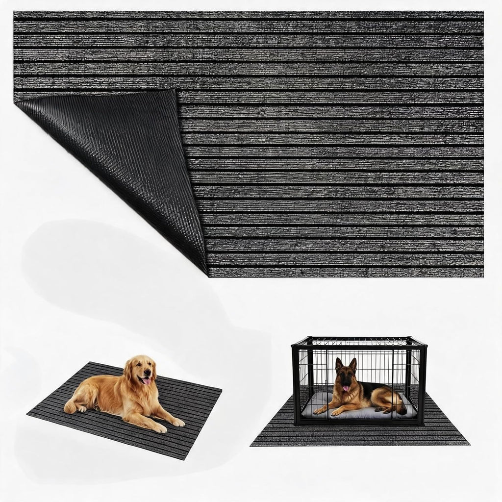 Aethycovi dog crate mat dark gray front view