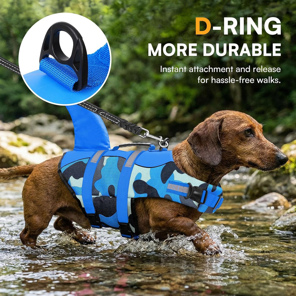 Queenmore large dog vest close up on the heavy duty rescue handle