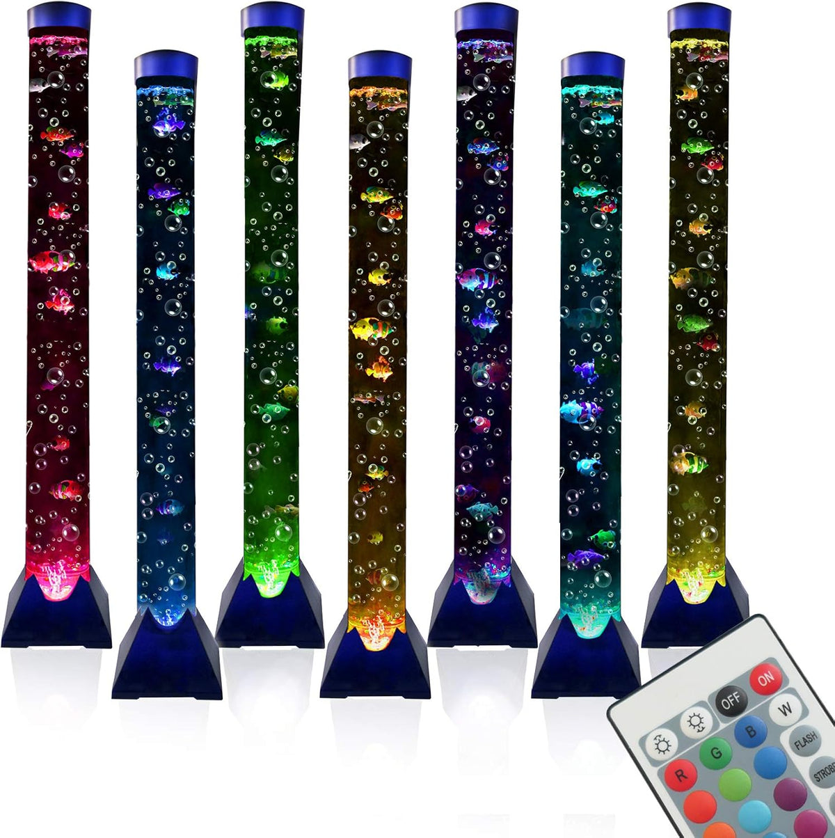 Asifu 4FT LED Bubble Tube Floor Lamp front view sensory water tower