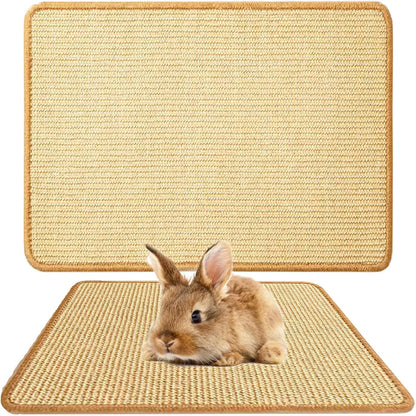 Oncpcare 2PCS Rabbit Scratch Mat Natural Bunny Scratching Pad Claws and Teeth Care Rabbit Mats for Cages Chew Toys for Bunny Pet Cage Bedding for Biting Sleeping Nesting, 16x12 - Image 9