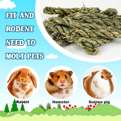 Premium guinea pig chew toys showing the natural green color from authentic sterilized timothy grass.
