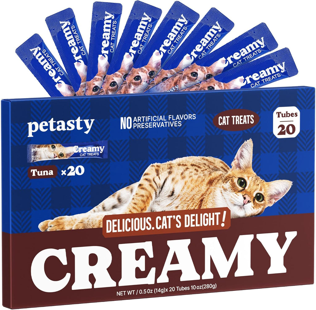 Lickable Cat Treats, High Moisture Hydrating Creamy Puree Squeeze Tubes, Slamon Flavor, 20 Tubes 0.5oz, Grain-Free, Omega Oils & Vitamin E, Skin & Coat Health, Digestive and Immune Support - Image 11