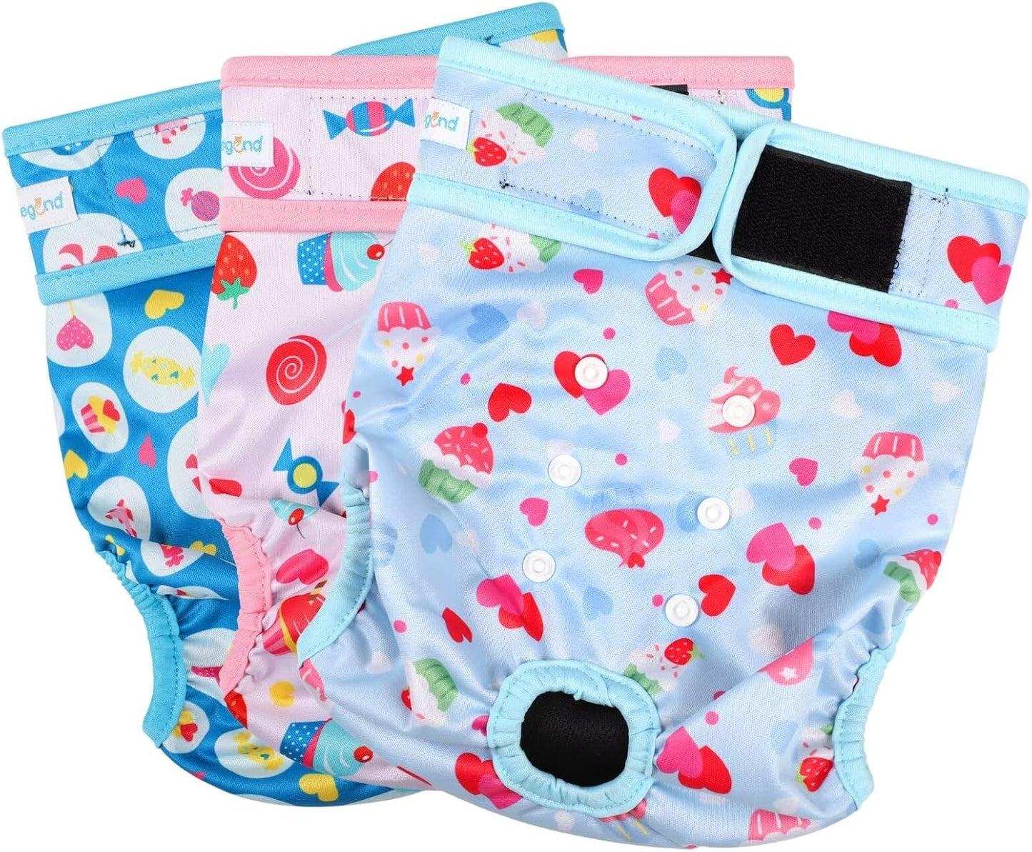 Paw Legend Washable Reusable Female Dog Period Diapers for Heat Doggie Puppy Diapers for Female Dogs (3 Pack,X-Small) - Image 14