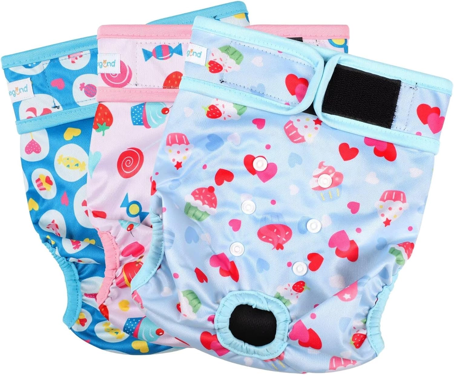 Paw Legend Washable Reusable Female Dog Period Diapers for Heat Doggie Puppy Diapers for Female Dogs (3 Pack,X-Small) - Image 14