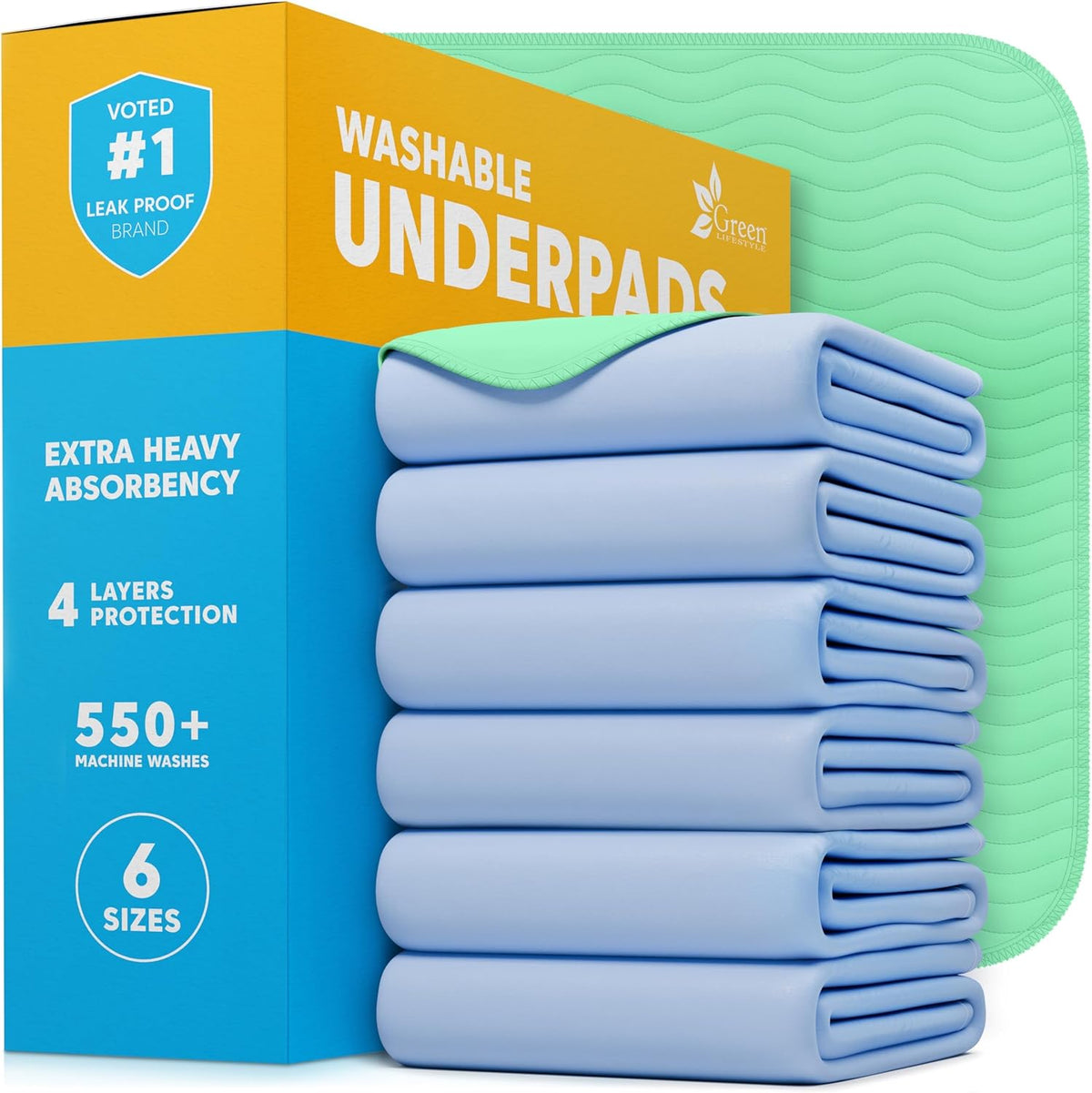 Waterproof backing detail on Green Lifestyle underpads