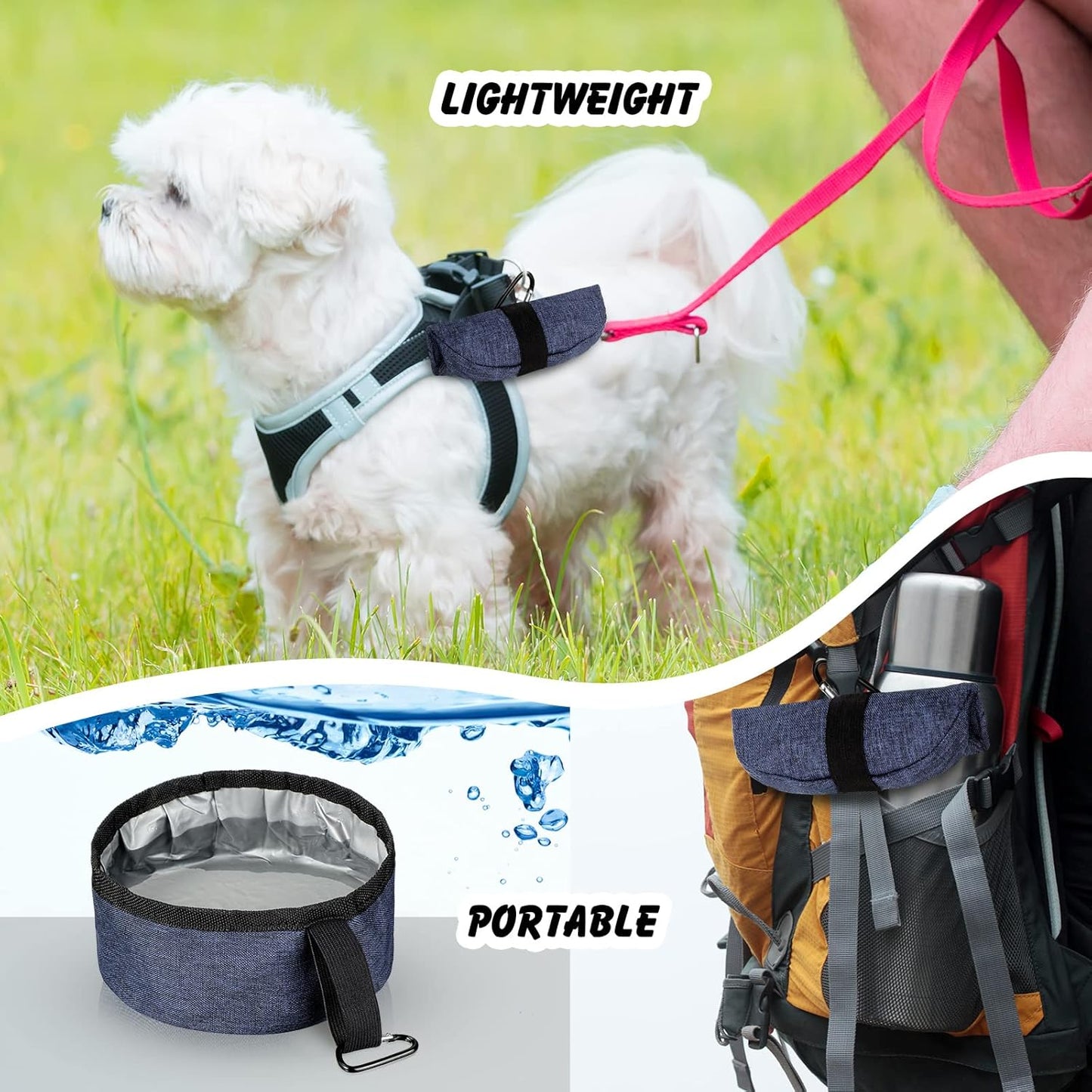 Waterproof interior lining of Meanplan forty ounce foldable dog dish