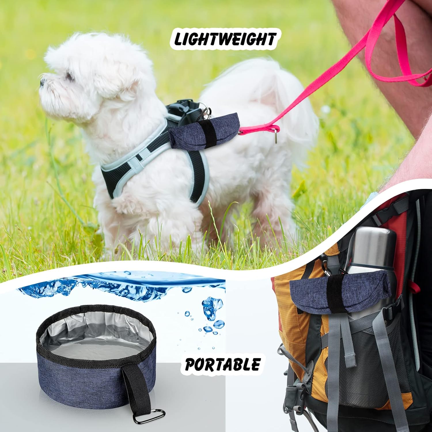 Waterproof interior lining of Meanplan forty ounce foldable dog dish