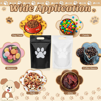 Dog party supplies packaging with clear paw window