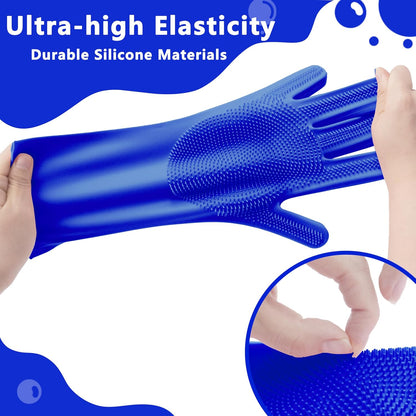 Dog bath scrubber glove lathering shampoo on pet coat