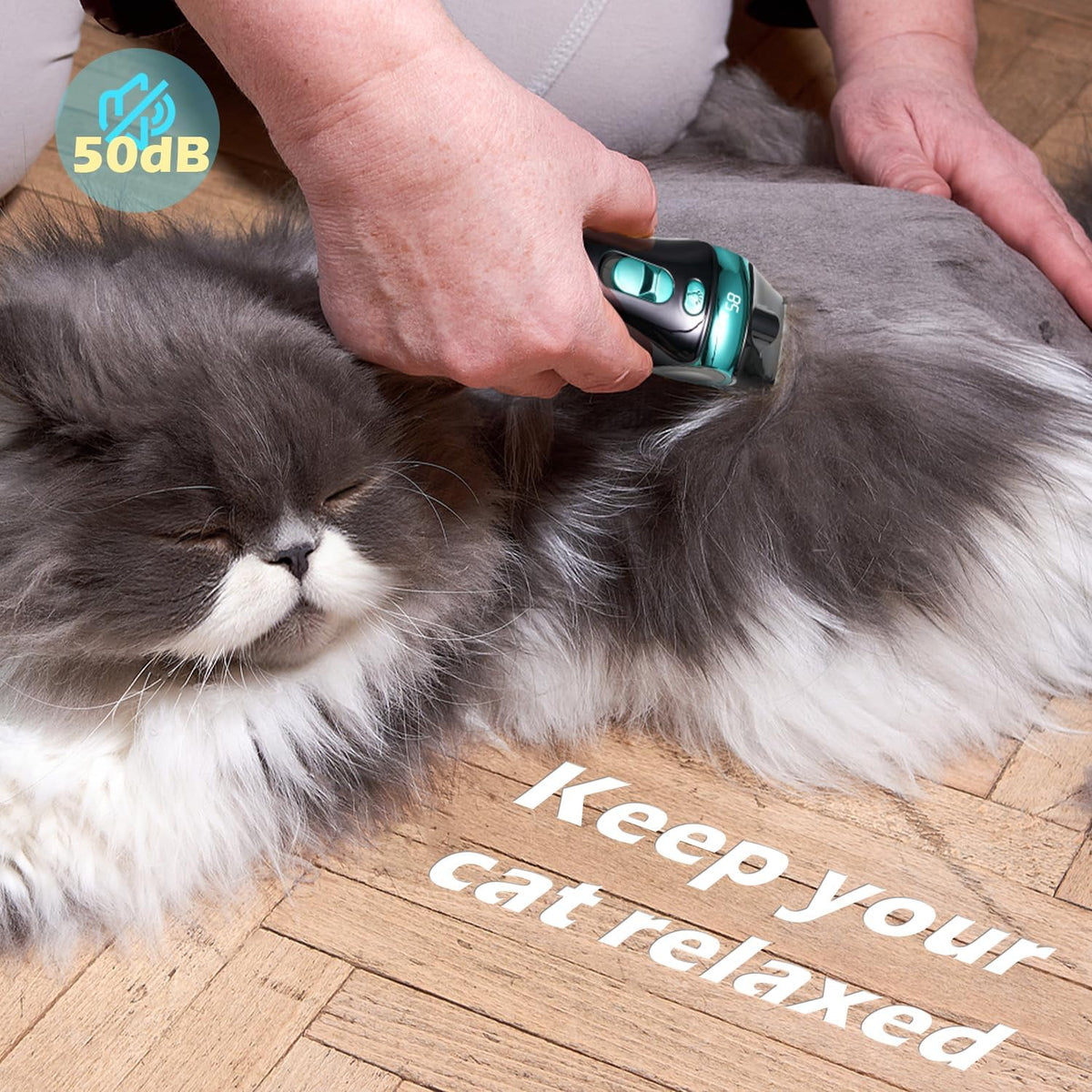 FuzzyFix cat shaver showing the integrated LED light for grooming paws