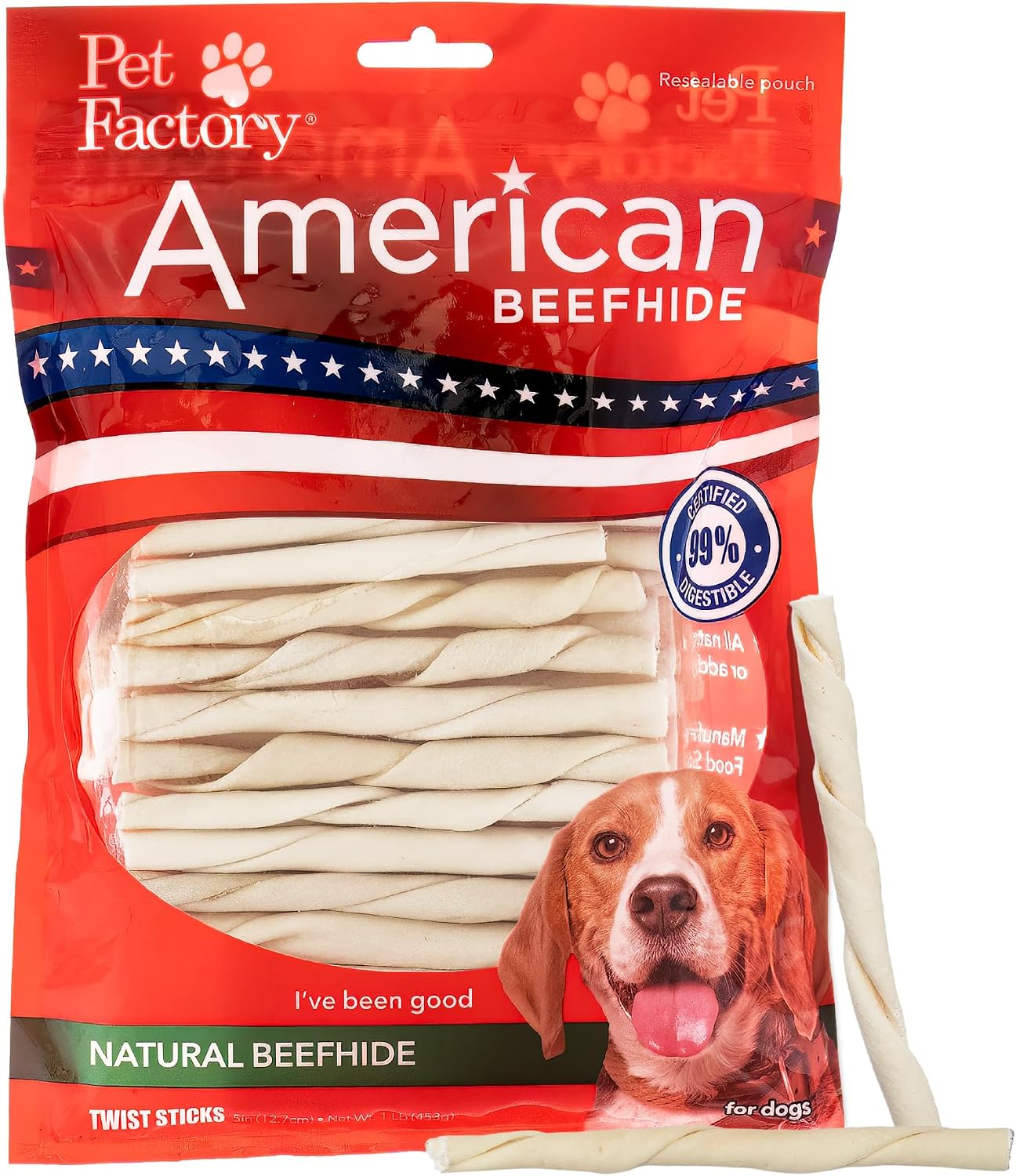 Pet Factory American Beefhide 5" Chip Rolls Dog Chew Treats - Chicken Flavor, 8 Count/1 Pack - Image 12