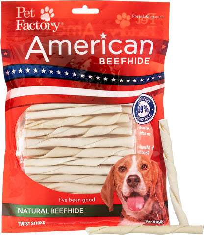 Pet Factory American Beefhide 5" Chip Rolls Dog Chew Treats - Chicken Flavor, 8 Count/1 Pack - Image 12