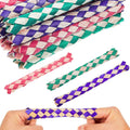 Syhood 24 piece bamboo Chinese finger traps assorted colors front view