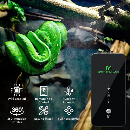 Moistenland reptile mister smart phone app interface
