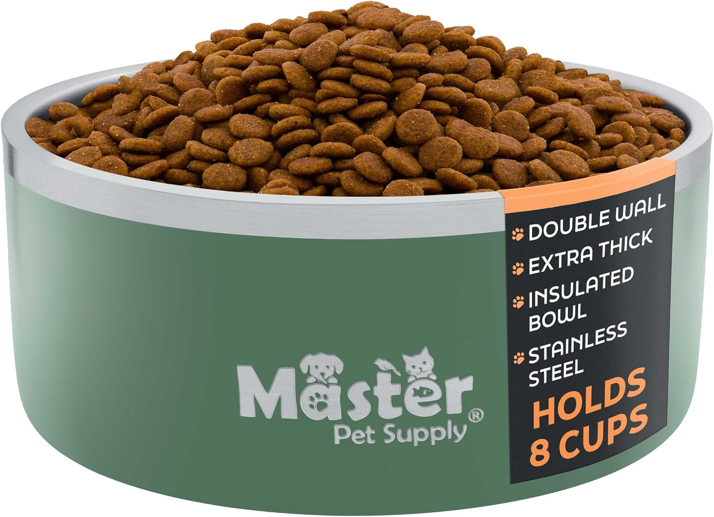 Master Pet Supply Stainless Steel Dog Bowls - 25 oz, Heavy Duty - Black Velvet, Double Wall Extra-Thick Insulated, Non-Slip Pet Water Bowl for Dogs, Cats & Pets, Anti Rust Metal, Dish Washer Safe - Image 9